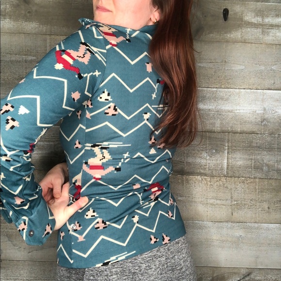 Vintage 70s button up ski mountain skiing collared dress retro shirt - Picture 4 of 8